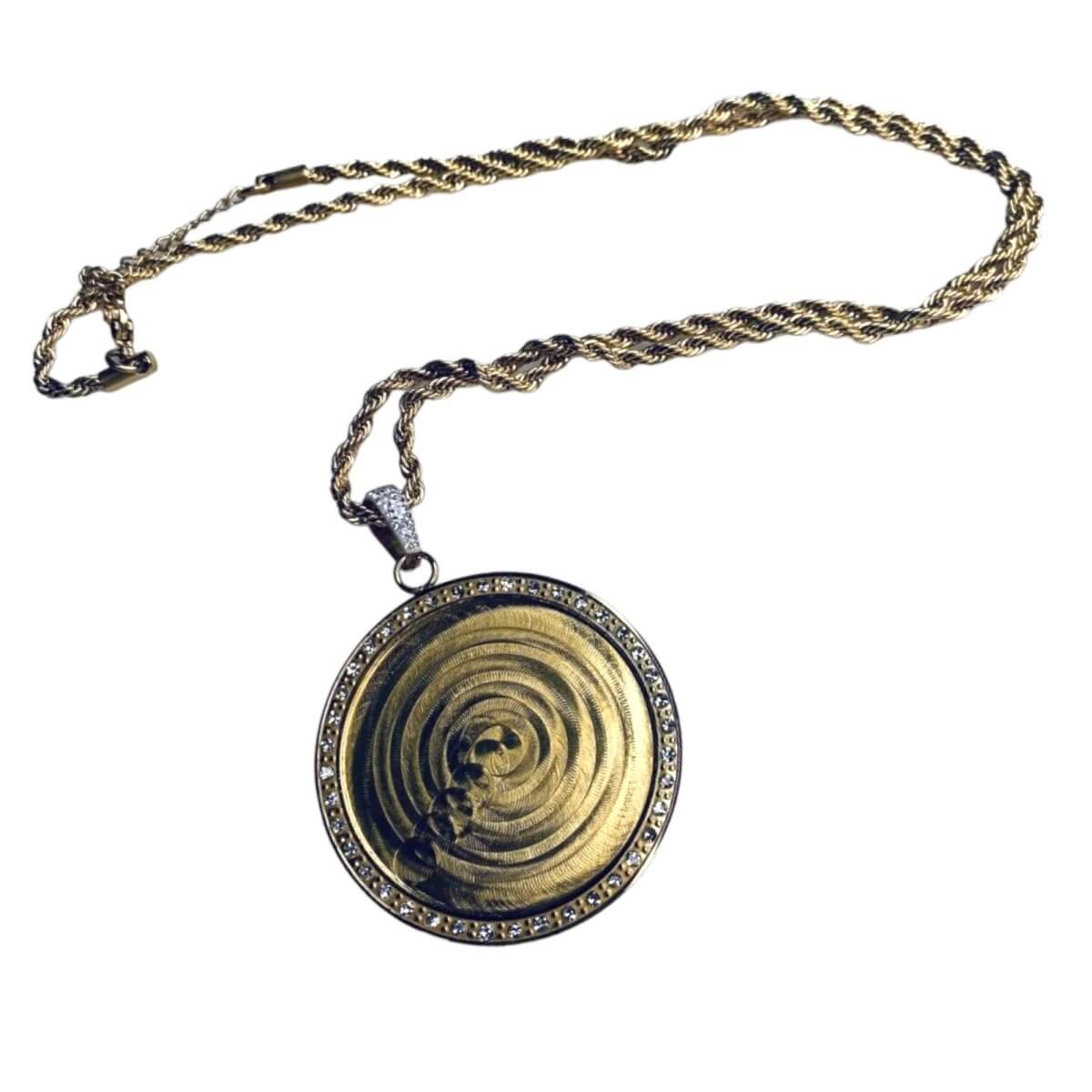 CLEARANCE Sublimation Round Pendant Necklace Gold STAINLESS STEEL - Inkfinitee Sublimation