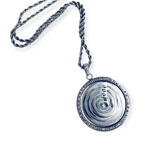 CLEARANCE Sublimation Round Pendant Necklace Silver STAINLESS STEEL - Inkfinitee Sublimation