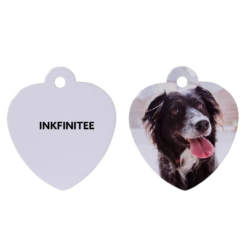 Sublimation HEART PET Tag Aluminum MADE IN USA - Inkfinitee Sublimation