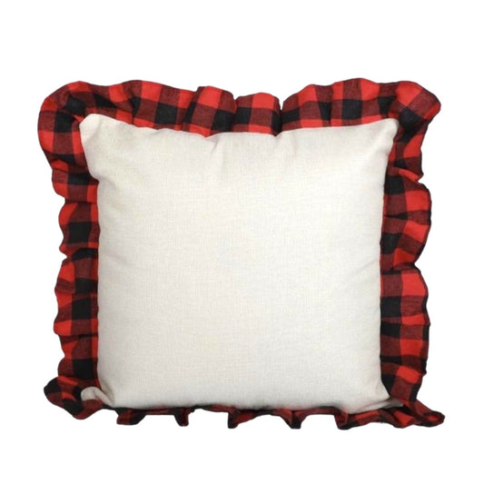 Sublimation Pillowcase Plaid Ruffles Polyester LINEN - Inkfinitee Sublimation